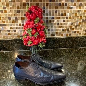 Mezlan Mens Black Textured Leather Shoes Sz. 10